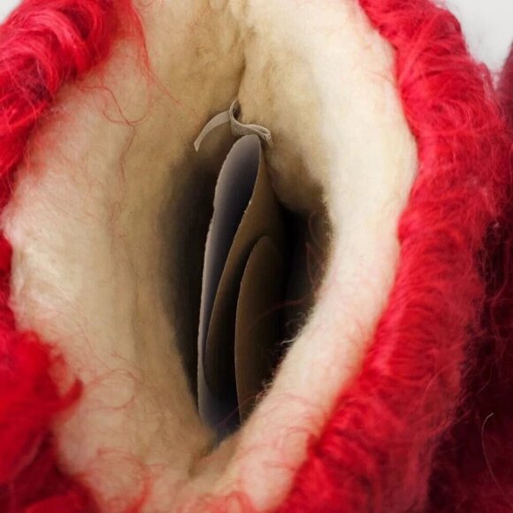 Bearpaw Boetis II Red Curly Lamb Fur Sheepskin Lined Mongolian Sherpa Boots 6 - Picture 6 of 8